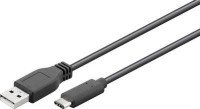 USB 2.0 cable (USB-Câ„¢ to USB A), black, 1 m - suitable for devices with a USB-Câ„¢ connection