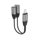 Adapter USB Dudao L17i Lightning - Jack 3.5mm + Lightning Szary  (dudao_20201019165102)