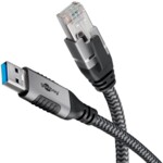 USB-A to RJ45 Ethernet Cable, 7.5 m