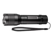 LED flashlight Super Bright 1500, black - ideal for work, leisure, sports, camping, fishing, hunting and roadside assistance