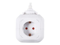 Prokord Power Cube Stikdåse 4-stik Hvid 1.5m