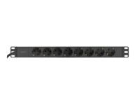 DELTACO GT-8629 Strømfordelingsenhed 8-stik Sort