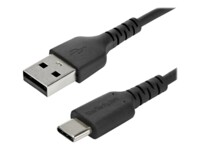 StarTech.com 1m USB A to USB C Charging Cable, Durable Fast Charge & Sync USB 2.0 to USB Type C Data Cord, Rugged TPE Jacket Aramid Fiber M/M 3A Black, Samsung S10, S20, iPad Pro, Pixel - Heavy Duty and Rugged USB Type-C kabel 1m Sort