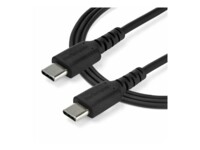 StarTech.com 1m USB C Charging Cable, Durable Fast Charge & Sync USB 2.0 Type C to USB C Laptop Charger Cord, TPE Jacket Aramid Fiber M/M 60W Black, Samsung S10, S20 iPad Pro MS Surface - Heavy Duty and Rugged USB Type-C kabel 1m Sort