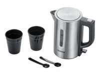 SEVERIN WK 3647 Mini Travel Elkedel Børstet rustfrit stål/sort