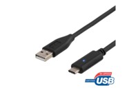 DELTACO USB Type-C kabel 1m Sort