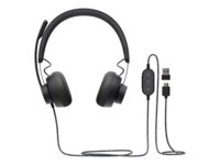 Logitech Zone Wired MSFT Teams Kablet Høretelefoner Sort