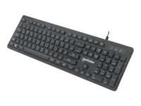 Manhattan Gaming USB Keyboard, Low Force Key Edition, 12 Multimedia Keys, Rainbow-LED Backlighting, USB-A, Black, Retail Box (German layout) Tastatur Regnbue LED Kablet