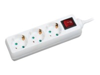 LogiLink Stikdåse 3-stik 16A Hvid 1.4m