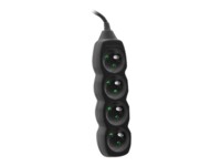 Tracer Power Cord Stikdåse 4-stik Sort 3m