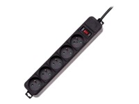 Akyga AK-SP-05B Strømstødsbeskytter 5-stik Sort 3m