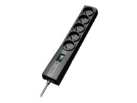 EVER CLASSIC Strømstødsbeskytter 5-stik 10A Sort 5m