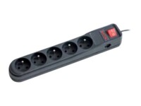 Armac ARC 5 Strømstødsbeskytter 5-stik 10A Sort 3m