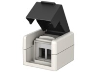 Outdoor Surface-Mounted Box IP44, 2x Keystone Ports,