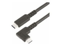 StarTech.com 3ft (1m) Rugged Right Angle USB-C Cable, USB 10 Gbps, USB C to C Data Transfer Cable, 4K 60Hz DP Alt Mode, 100W Power Delivery - 90 Degree USB-C Cable (RUSB31CC1MBR) USB Type-C kabel 1m Sort