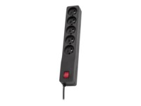 LESTAR ZX 510 Strømstødsbeskytter 5-stik 10A Sort