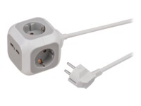 brennenstuhl ALEA-Power Stikdåse 4-stik 16A Grå Hvid 1.4m