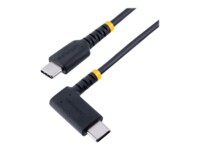 StarTech.com 6in (15cm) USB C Charging Cable Right Angle, 60W PD 3A, Heavy Duty Fast Charge USB-C Cable, USB 2.0 Type-C, Durable and Rugged Aramid Fiber, S20/iPad/Pixel - High Quality USB Charging Cord (R2CCR-15C-USB-CABLE) USB Type-C kabel 15cm Sort