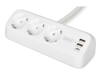 DIGITUS Stikdåse 3-stik 16A Hvid 1.5m