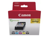 Canon PGI 580/CLI-581 PGBK/C/M/Y/BK Multi Pack Sort Gul Cyan Magenta Pigmenteret sort Blækbeholder