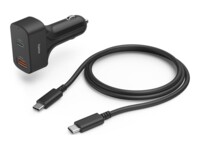 Hama Essential Line Bilstrømsadapter 65Watt 1xUSB-A 2.0 1xUSB-C