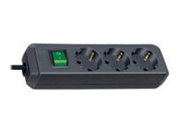 brennenstuhl Eco-Line Stikdåse 3-stik Sort 1.5m
