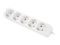 Lanberg Stikdåse 5-stik 10A Hvid 1.5m