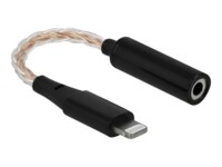 Delock Lightning til hovedtelefon jackstikadapter 10.5cm Beige Sort