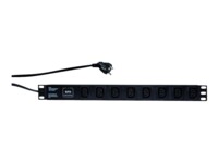 LogiLink Strømfordelingsenhed 8-stik 16A Sort 2m