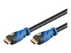 goobay HDMI-kabel med Ethernet 1m Sort Blå