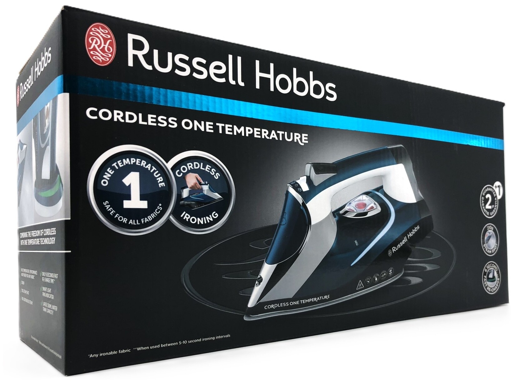 Russell Hobbs One Temperature 26020-56 Dampstrygejern 2600W Sort Blå Hvid