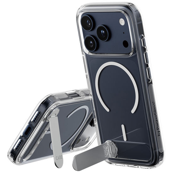 CARE by PanzerGlass® Feature Case Transparent w. Kickstand & MagSafe iPhone 2025 6.3' Pro