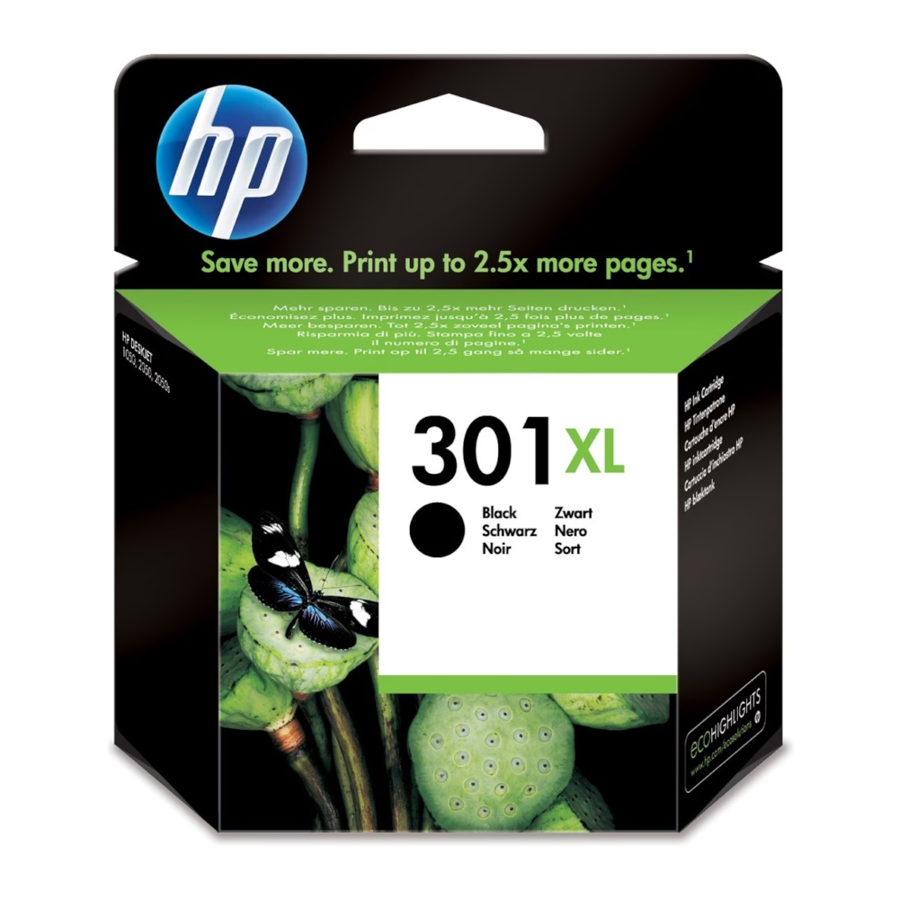 HP 301XL Sort 430 sider Blæk CH563EE