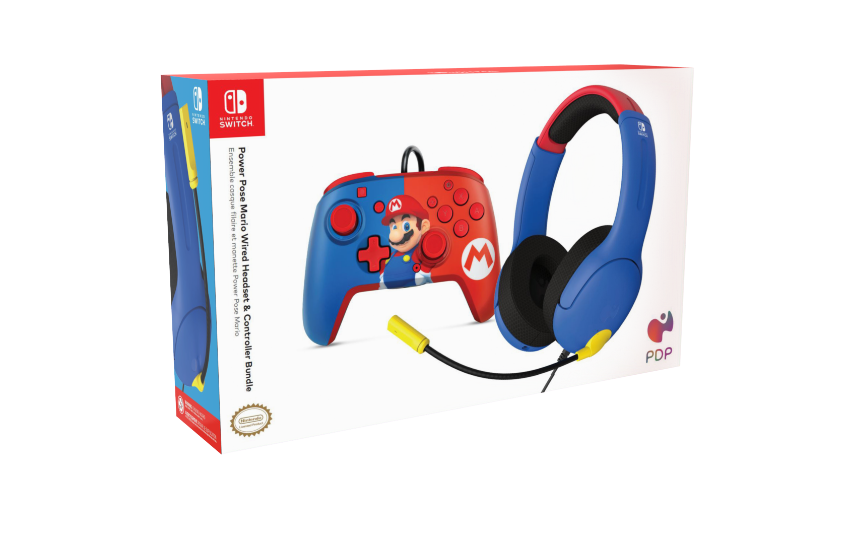 PDP Mario Dash Controller + headset Nintendo Switch, Nintendo Switch OLED Blå