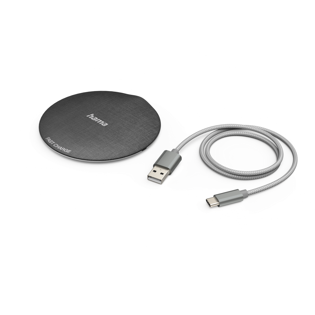 Hama 00201680 Wireless Charger QI-FC10 Metal, 10 W, kabelloses Smartphone-Ladepad, SW