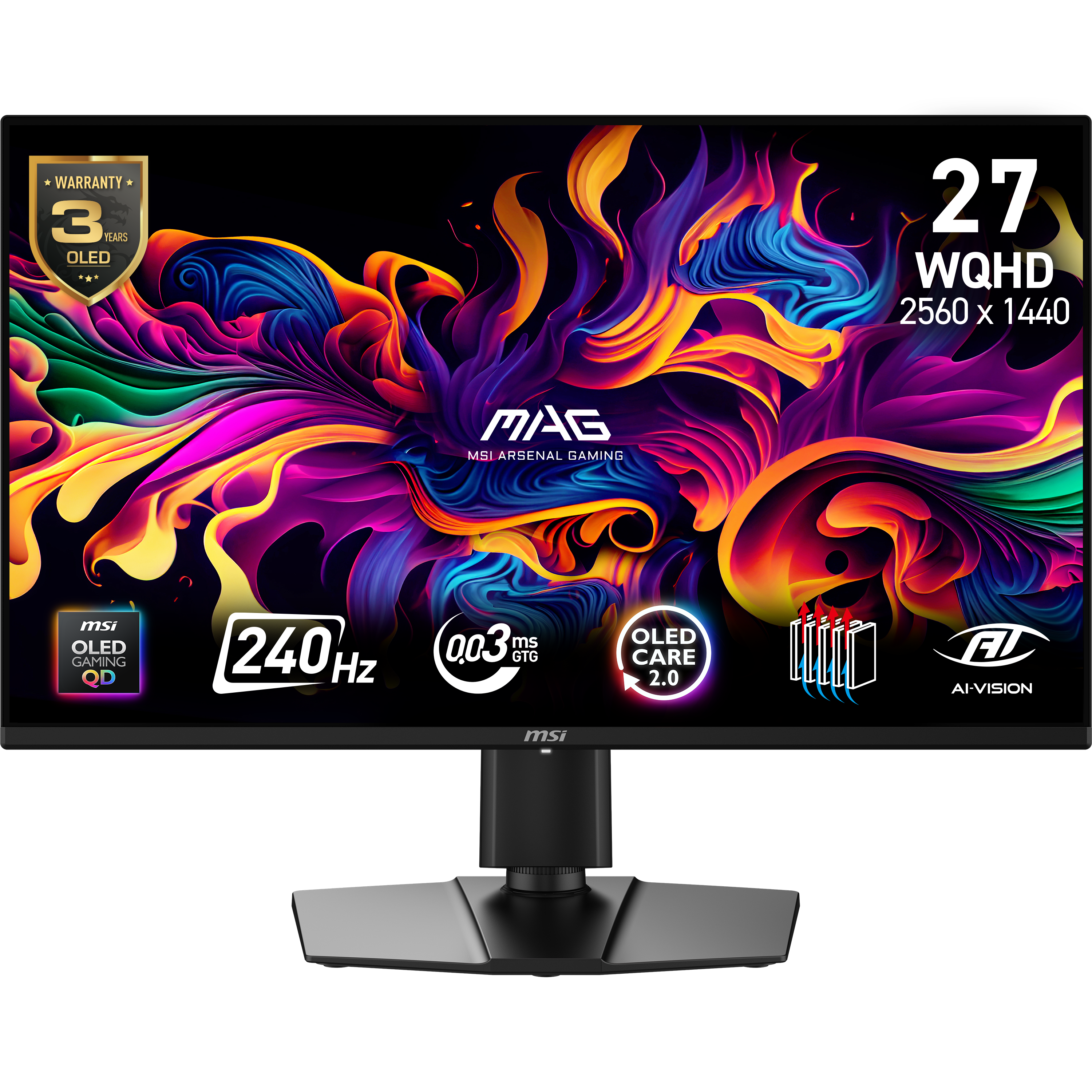 MSI MAG 274QP QD-OLED X24 26.5' OLED 2560 x 1440 (2K) HDMI DisplayPort 300 Hz