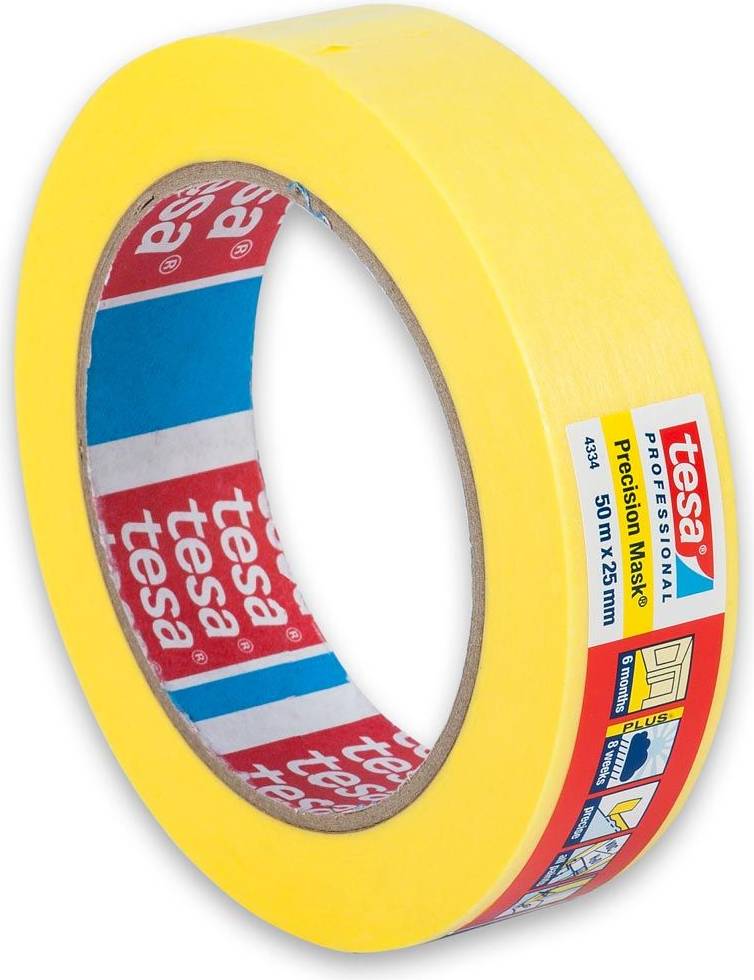 MASKING TAPE YELLOW 25MMX50M 4334 TESA