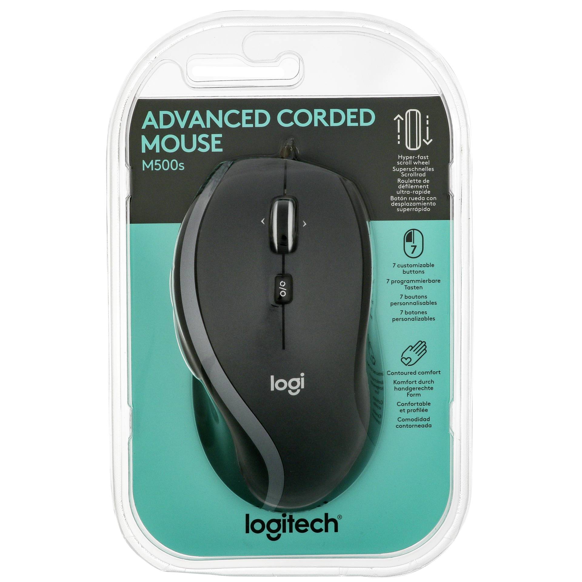 Logitech M500s Advanced Corded Mouse Optisk Kabling Sort