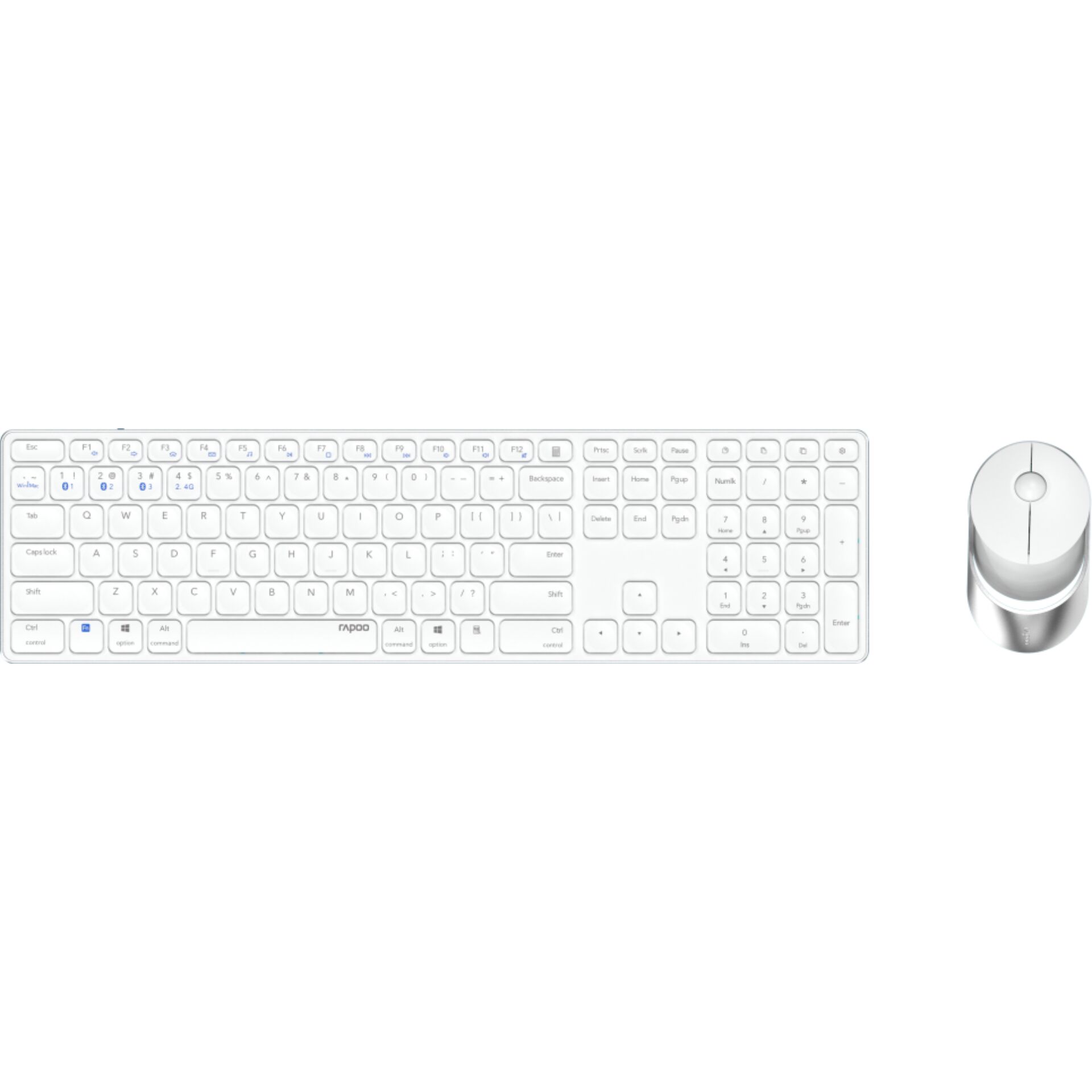 Rapoo 9850M Weiß QWERTZ Kabelloses Multi-Mode-Deskset
